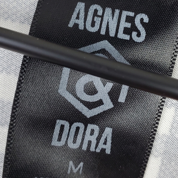 Agnes and Dora Black White Gingham Wrap Dress Medium - Picture 6 of 8